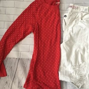 Old navy long sleeve polka dot top